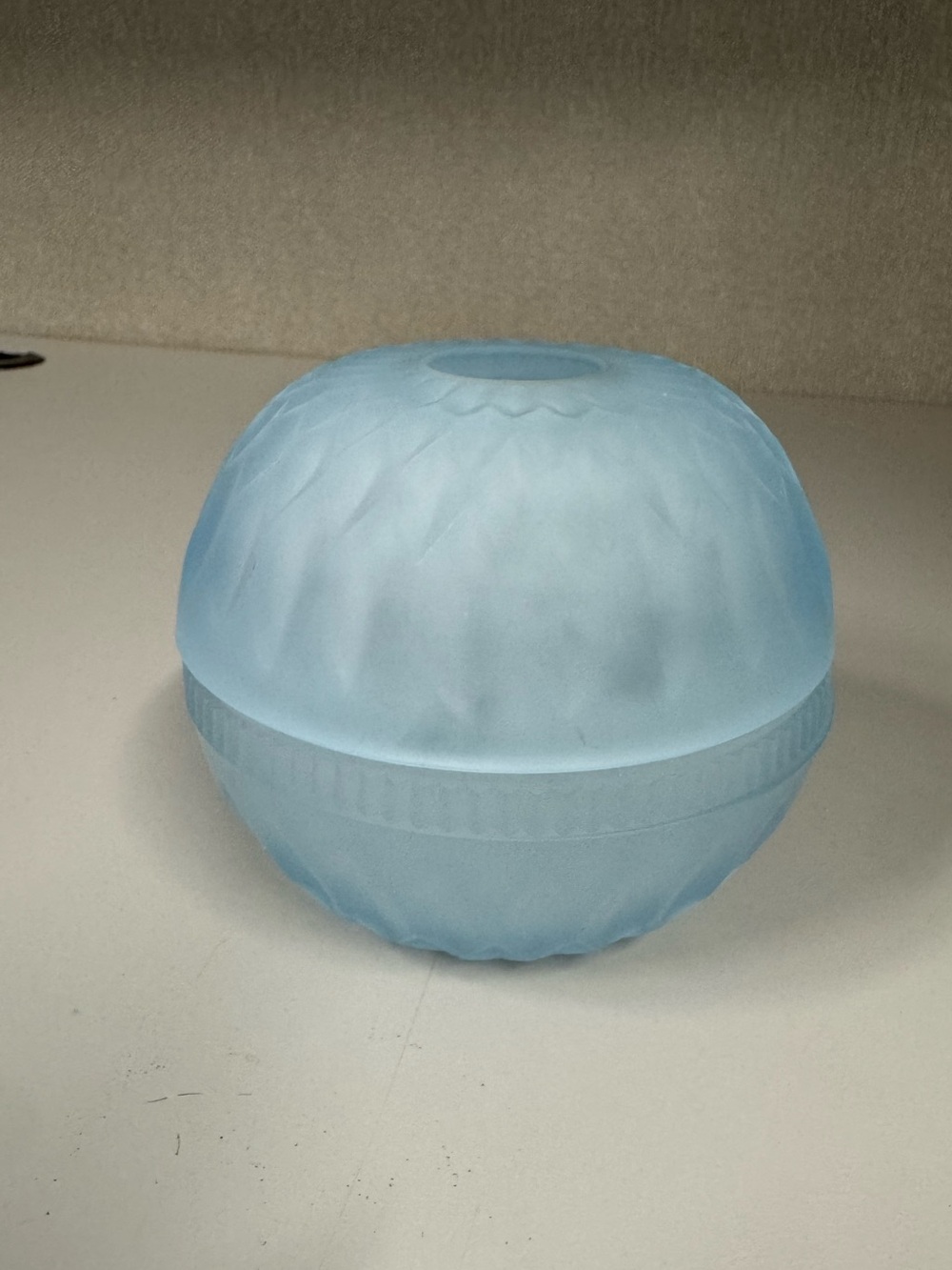 VTG Indiana Glass Frosted Light Blue Satin Diamond Point Fairy Lamp - Picture 4 of 11